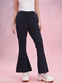 DressBerry Women Flared High-Rise Trousers