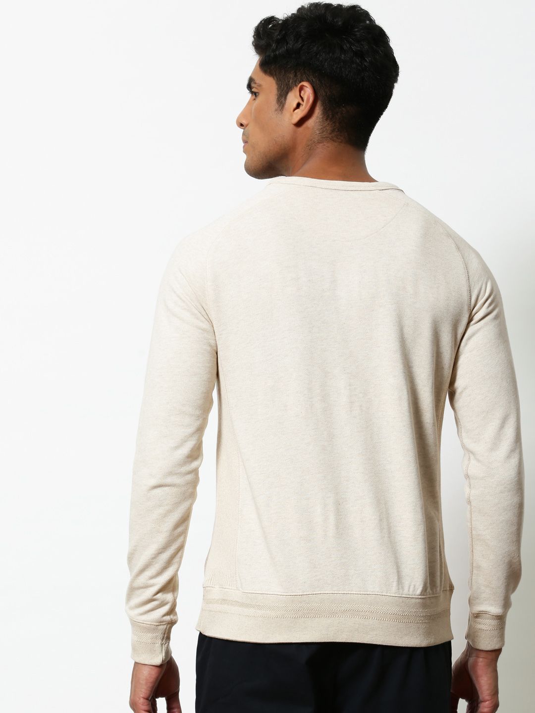 Mr Bowerbird Men Beige Solid Sweatshirt