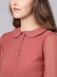 SASSAFRAS Rose Accordian Pleat A-Line Dress