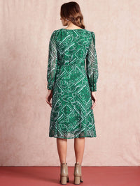 all about you Print Belted A-Line Midi Dress
