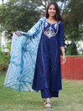 KALINI Women Ethnic Motifs Yoke Design Gotta Patti Kurta with Palazzos & With Dupatta