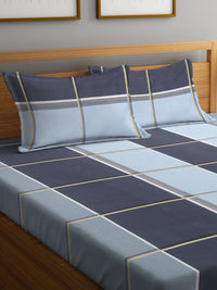 KLOTTHE Geometric Printed 300 TC King Bedsheet with 2 Pillow Covers