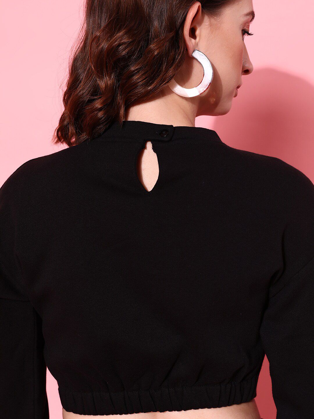 STREET 9 Women Elegant Black Solid Sweatshirt