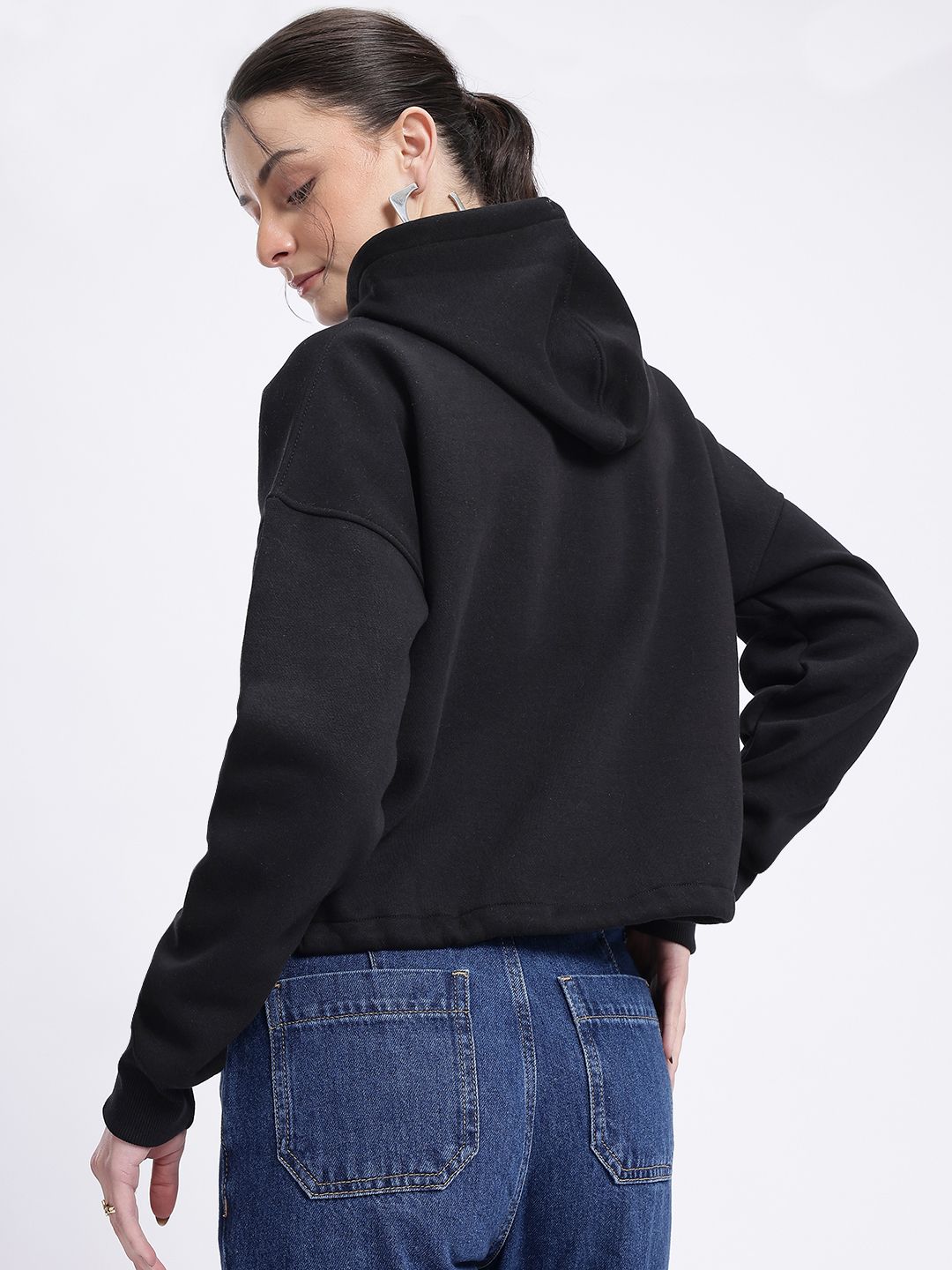 DressBerry Retro Glow Printed Hooded Sweatshirt