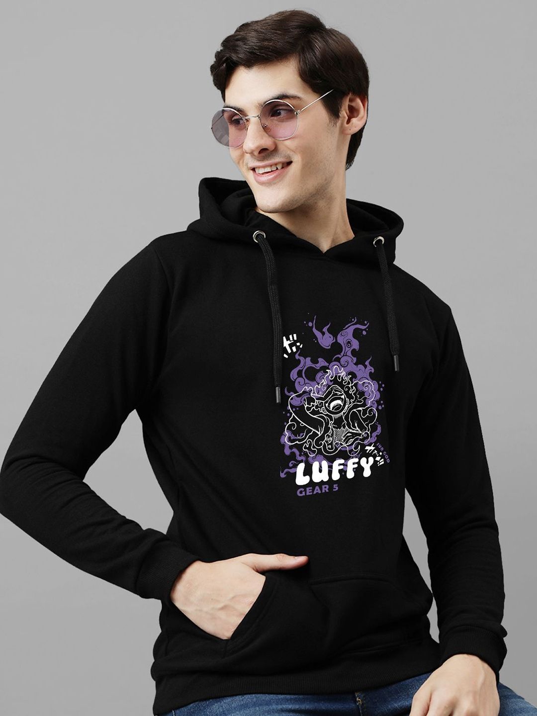 ADRO Men Printed Hooded Sweatshirt