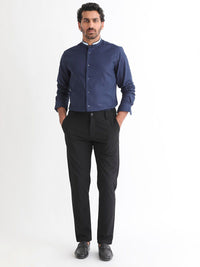 RARE RABBIT Men Tehran Mandarin Collar Slim Fit Opaque Shirt