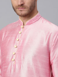 SOJANYA Men Pink Solid Kurta Lurus