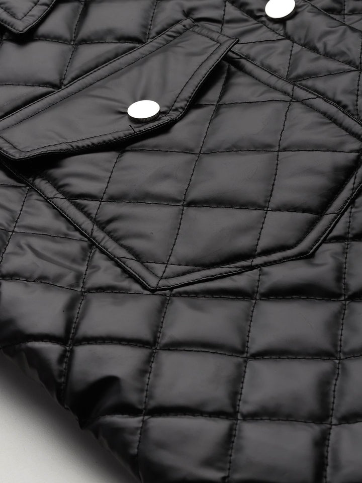 DressBerry Faux Leather Quilted Jacket