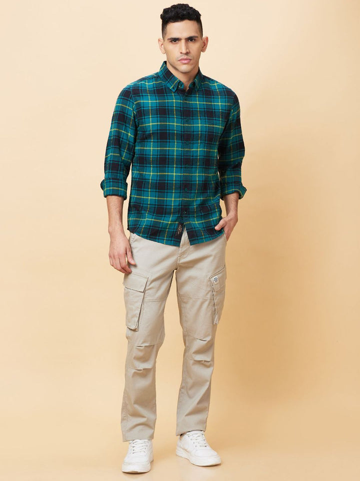 Being Human Men Slim Fit Tartan Checks Opaque Checked Casual Shirt