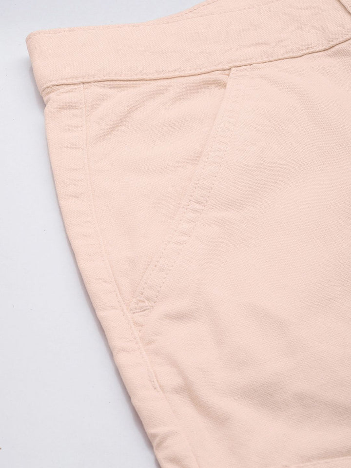 The Indian Garage Co. Men Relaxed Fit Pure Cotton Cargo Shorts