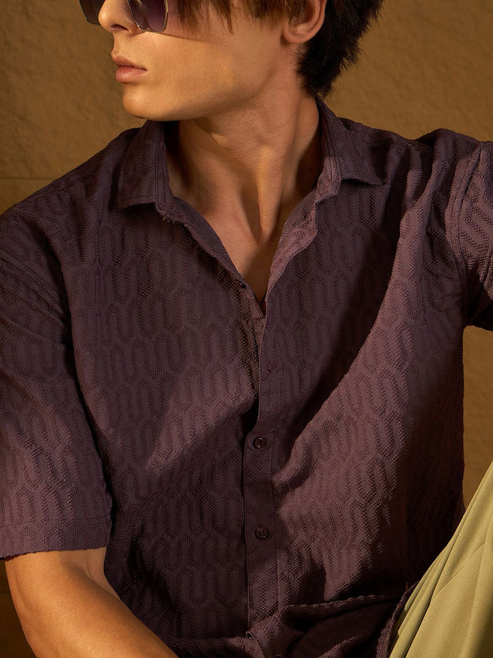DENNISON Drop Shoulder Oversized Textured Shirt