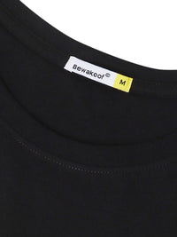Bewakoof Men Pure Cotton Black Typography Printed T-shirt
