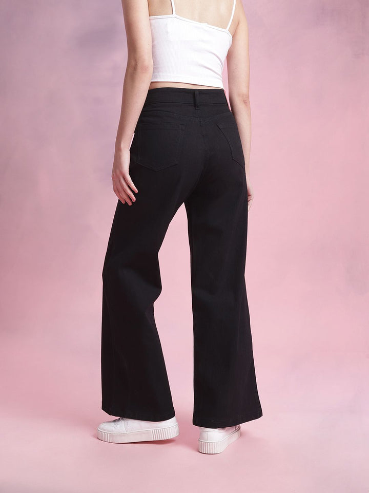DressBerry Women Mid-Rise Wide Leg Fit Jeans