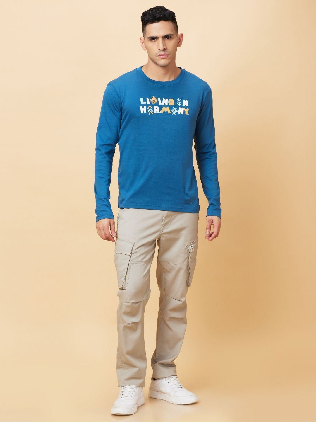 Being Human Men Typography Printed Applique T-shirt