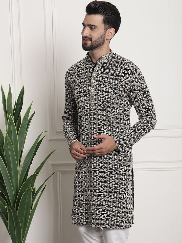 SOJANYA Ethnic Motifs Embroidered Thread Work Cotton Straight Kurta
