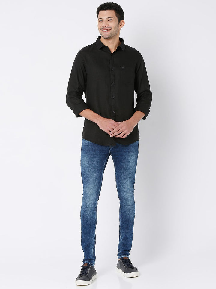 SPYKAR Linen Slim Fit Casual Shirt