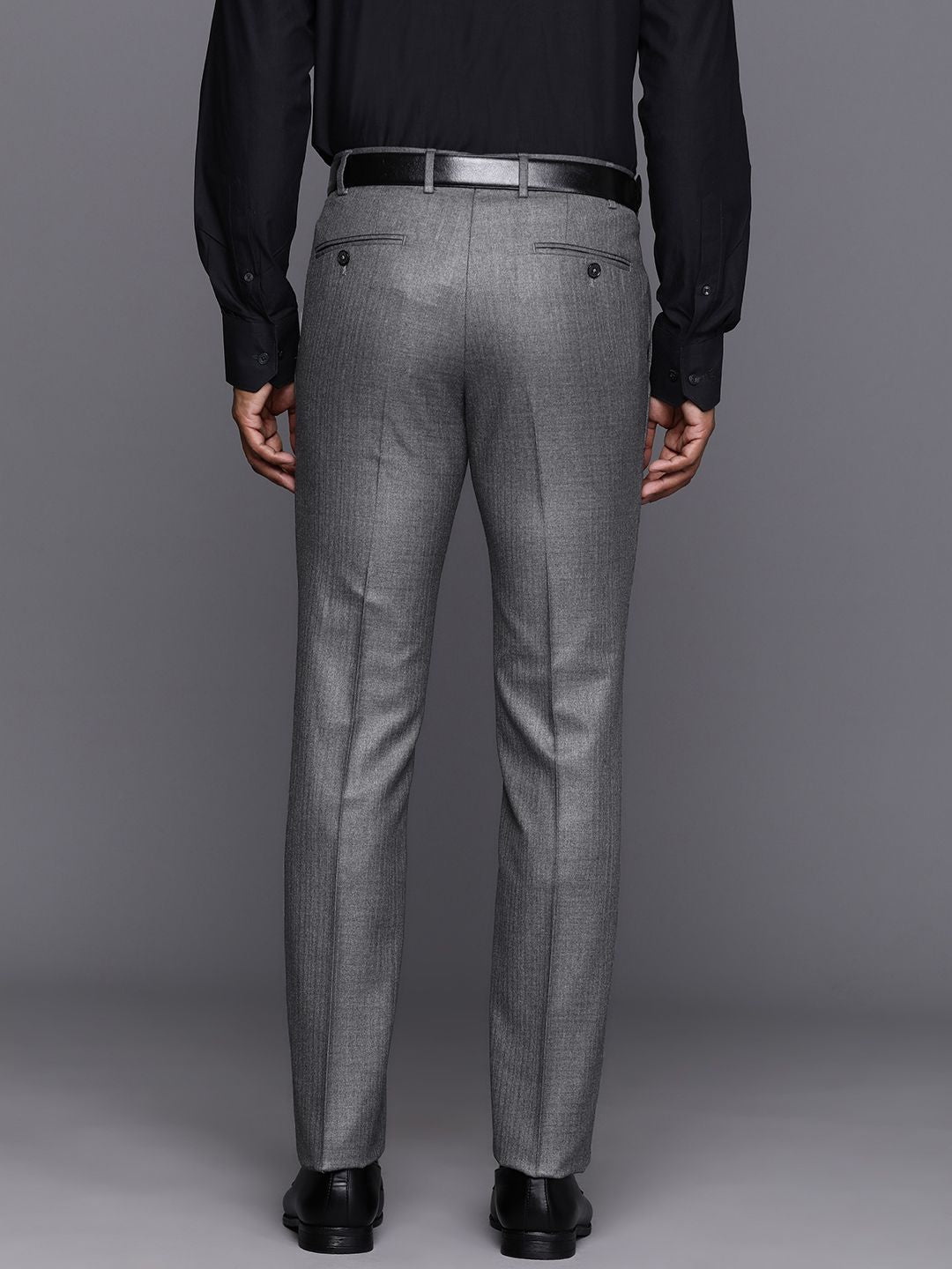 Raymond Men Textured Slim Fit Trousers