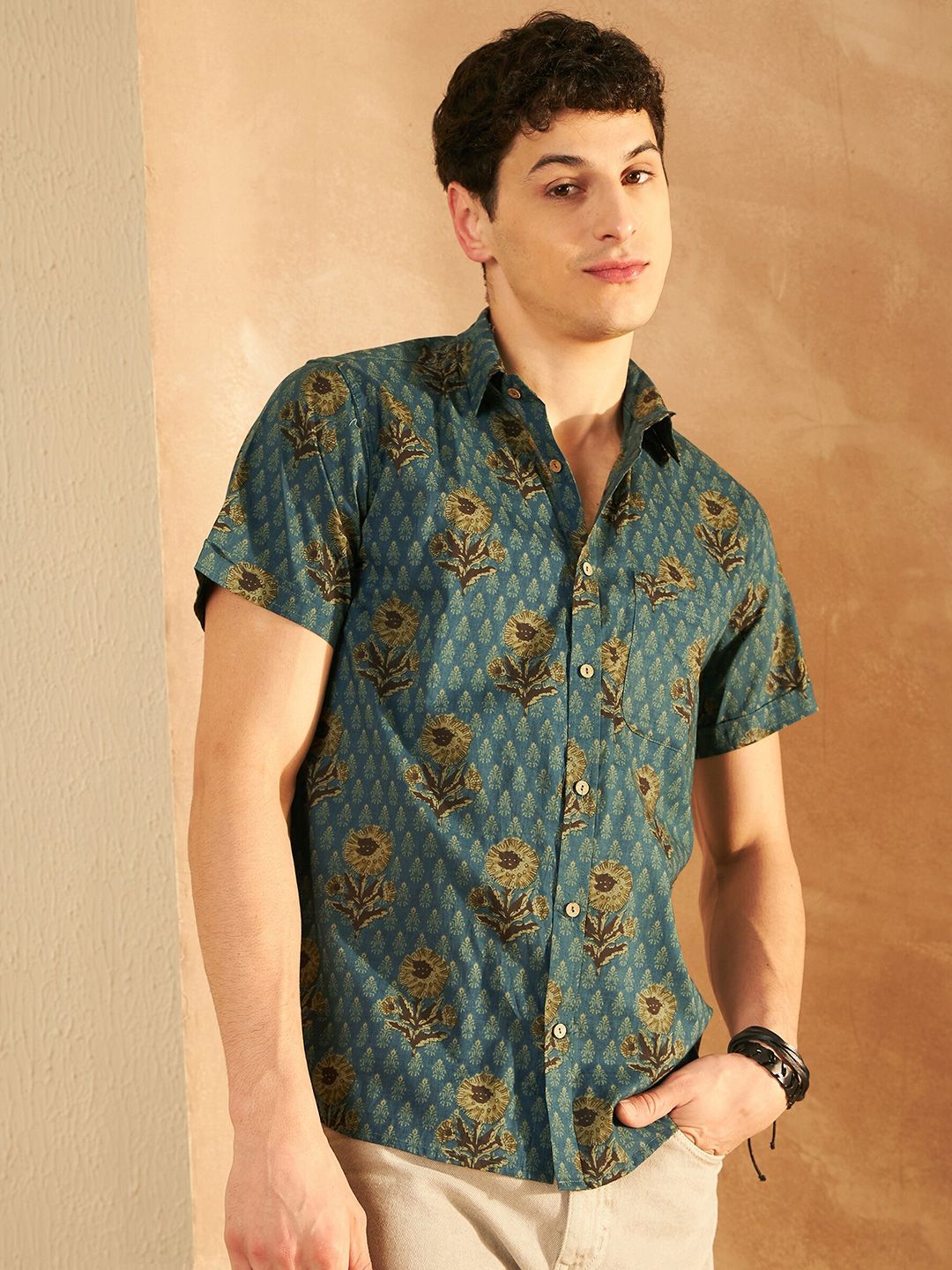 Block Printed Oversized Lightweight Casual Shirt