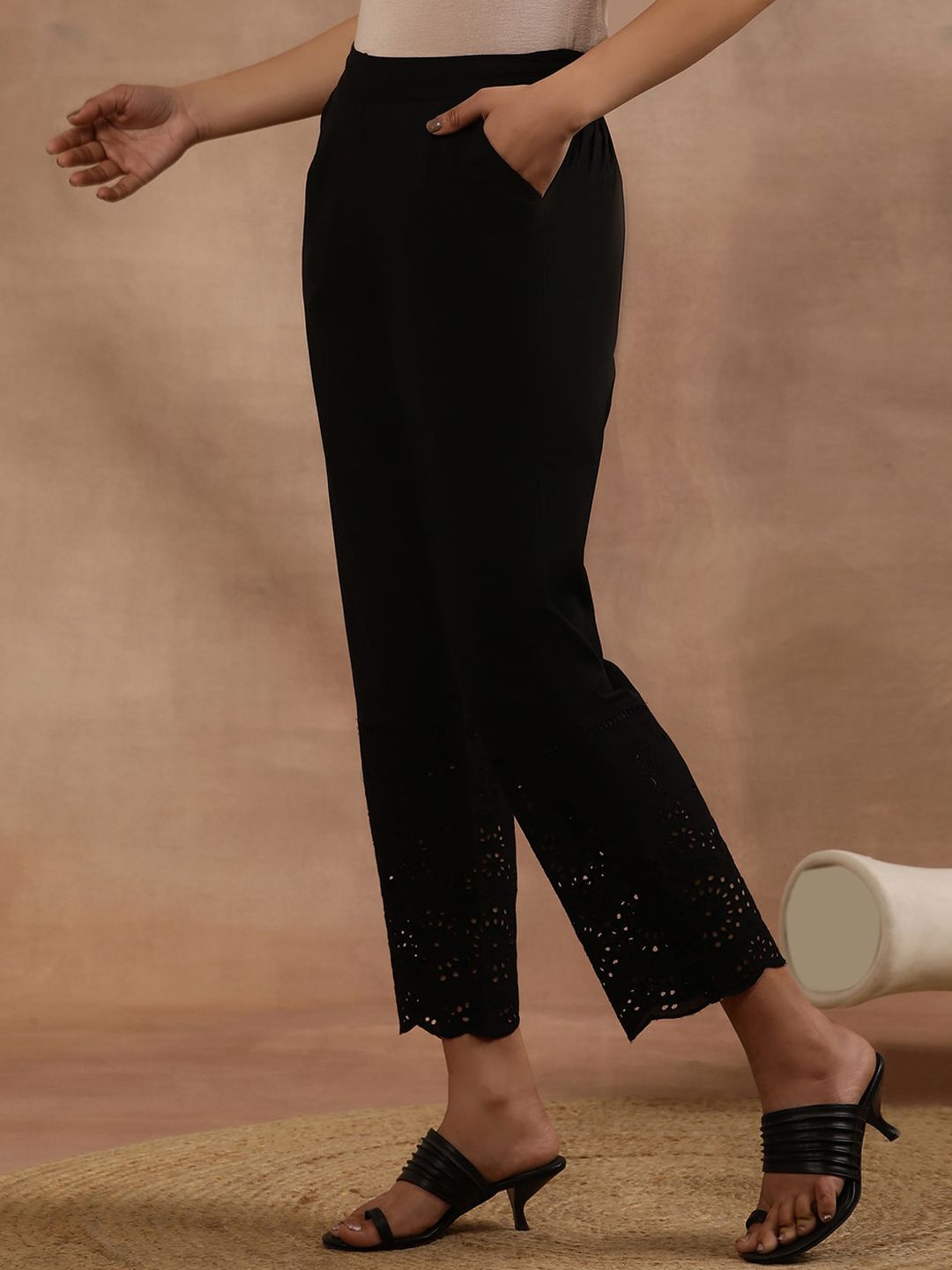 W Women Straight Fit Ethnic Trouser