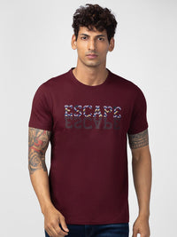 SPYKAR Men Typography Printed Slim Fit Cotton T-shirt