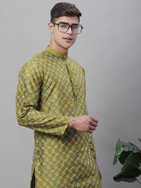 SOJANYA Geometric Embroidered Thread Work Kurta With Churidar