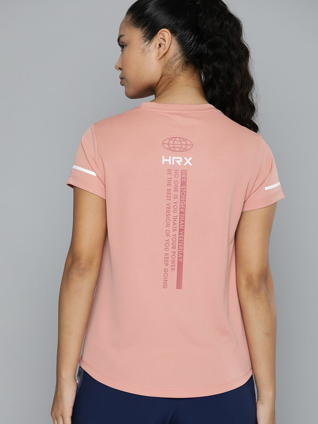 HRX by Hrithik Roshan Back Print Rapid-Dry Training T-shirt