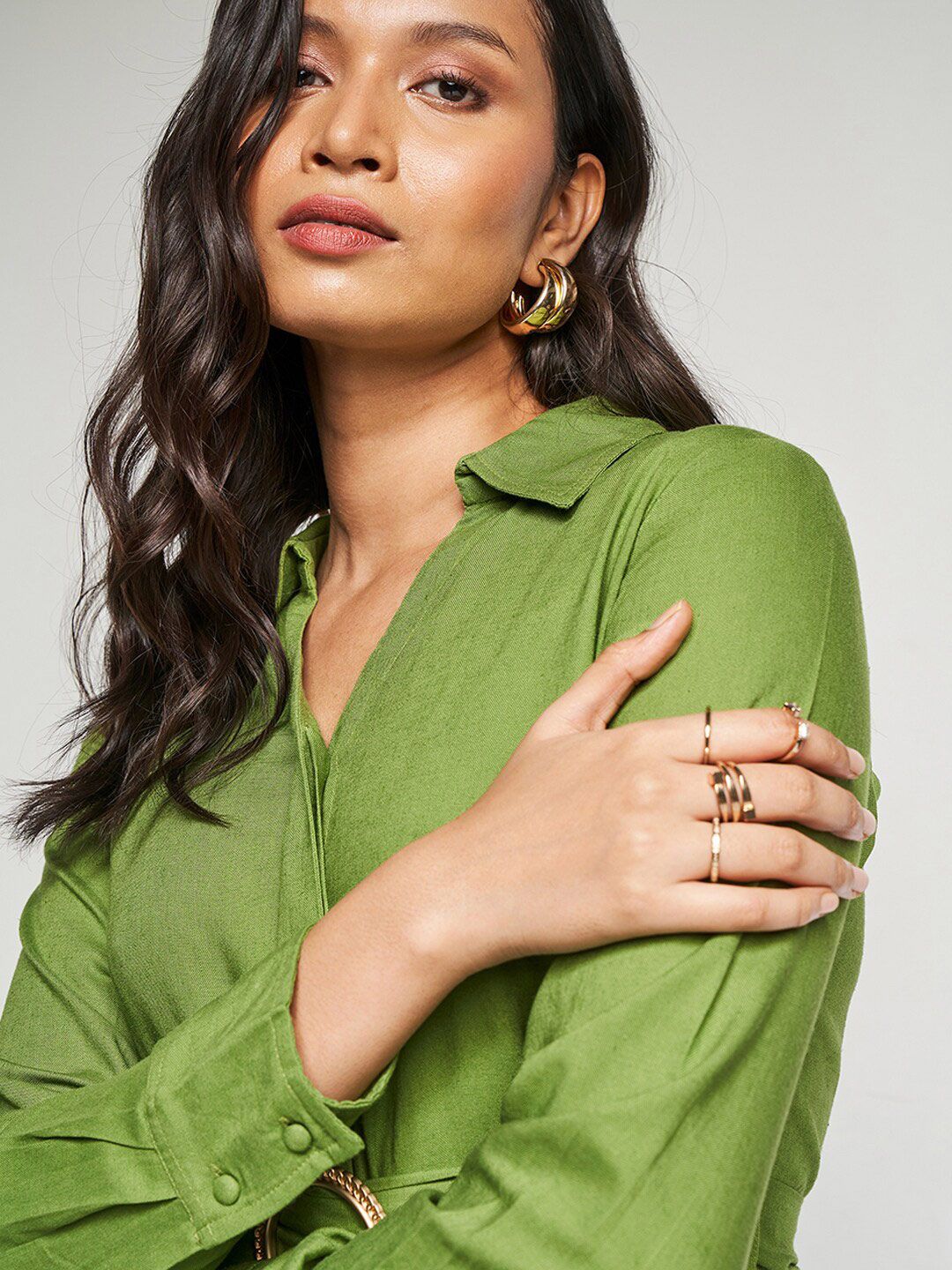 AND Belted Linen Shirt Dress