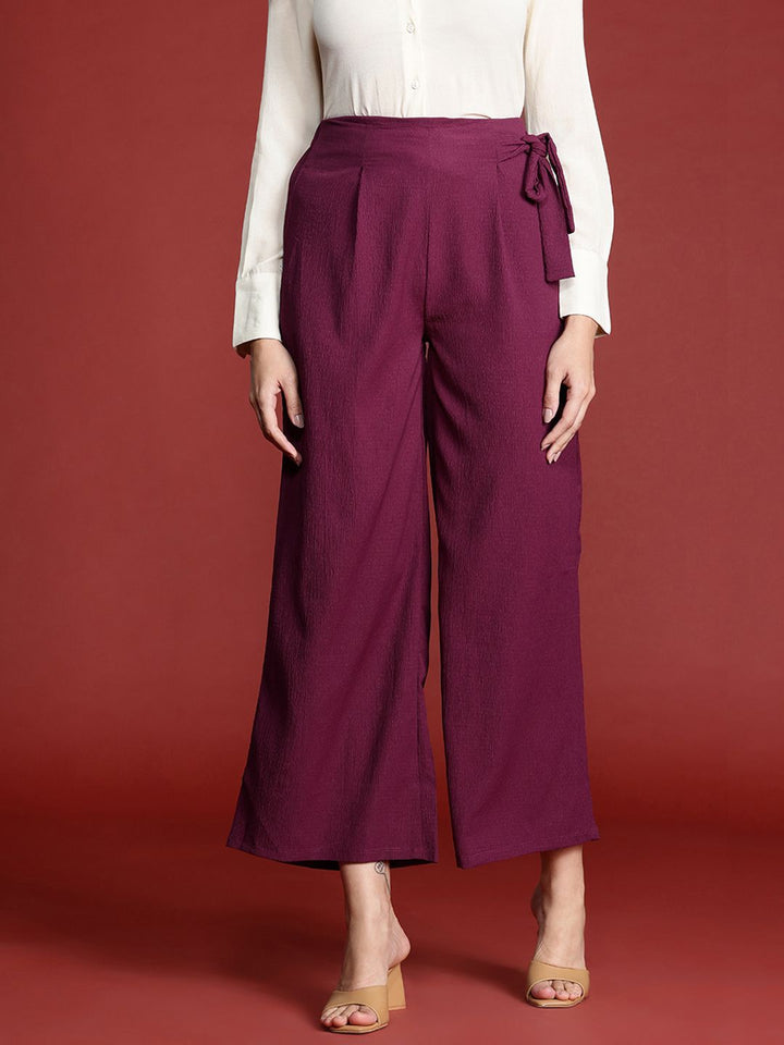 all about you Women Textured High-Rise Trousers