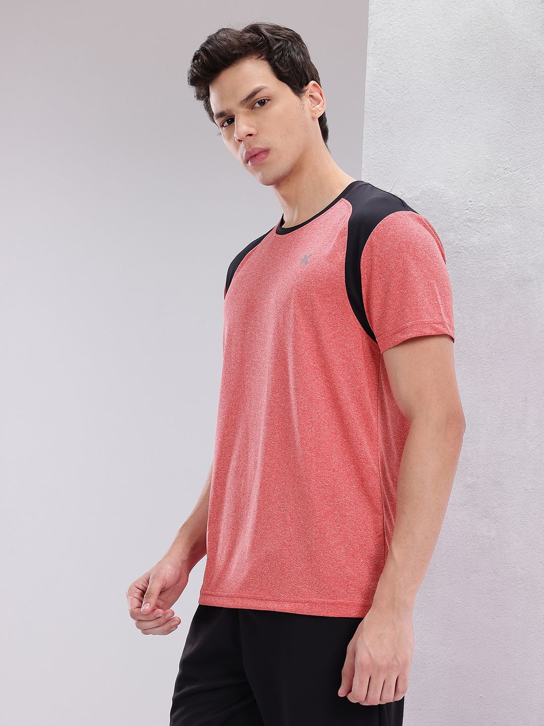 HRX by Hrithik Roshan Contrast Panel Rapid-Dry Training T-shirt