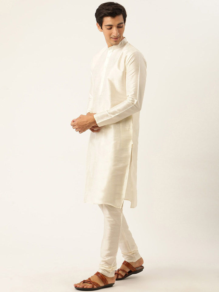 SOJANYA Mandatin Collar Straight Kurta with Churidar With Woven Design Nehru Jacket