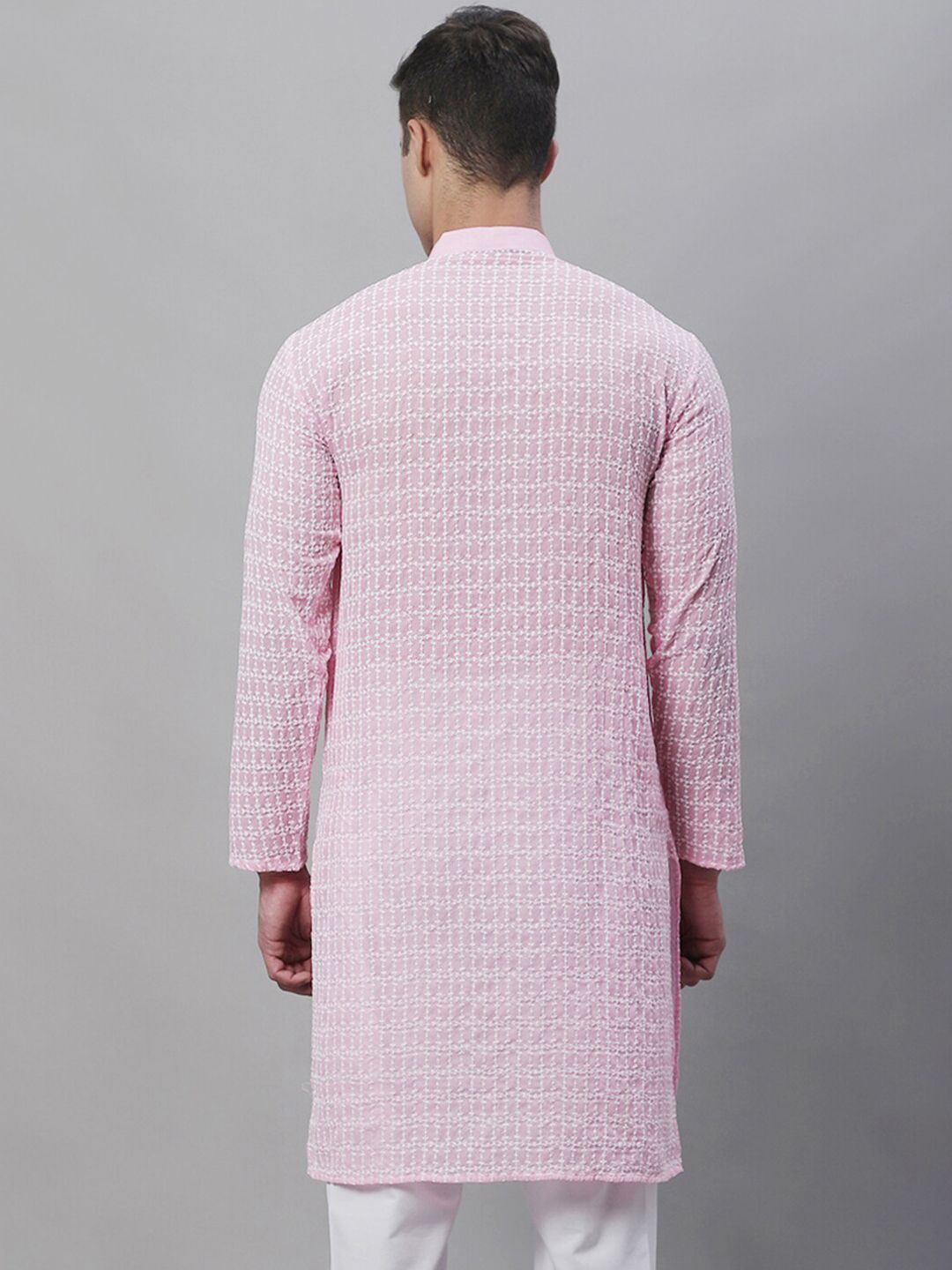 SOJANYA Kolar Mandarin Sulam Kurta Kapas Tulen