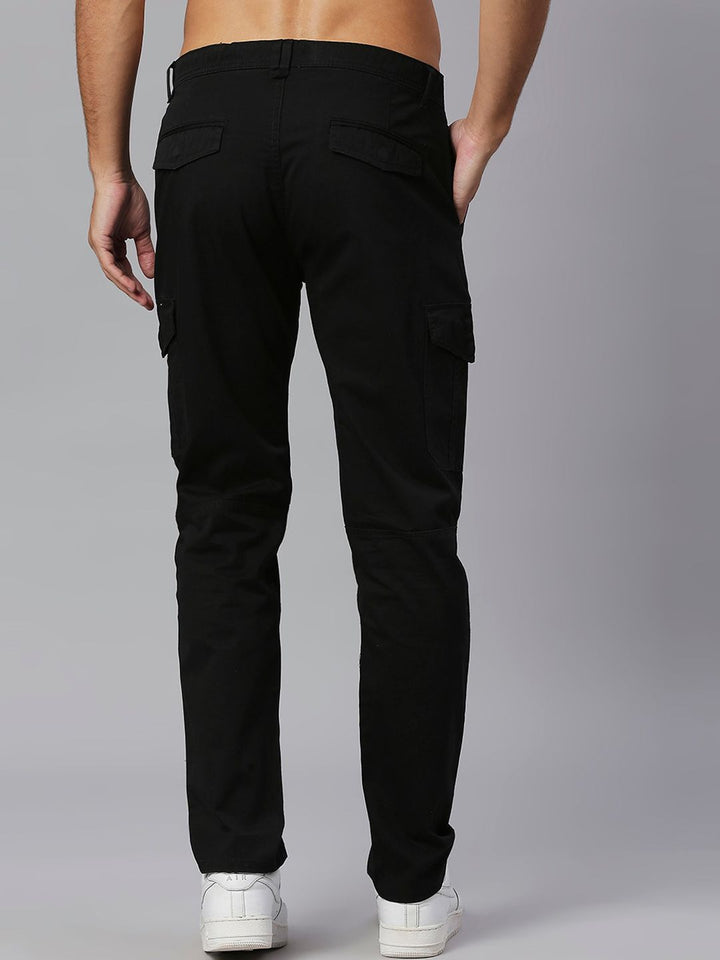 Thomas Scott Men Mid-Rise Smart Slim Fit Easy Wash Cargos Trousers
