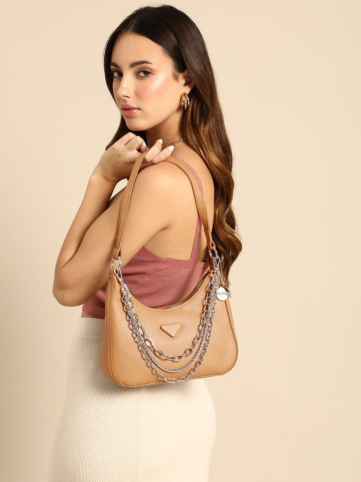 DressBerry Textured Hobo Bag with Stylised Handles
