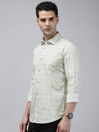 Park Avenue Slim Fit Opaque Striped Pure Cotton Casual Shirt