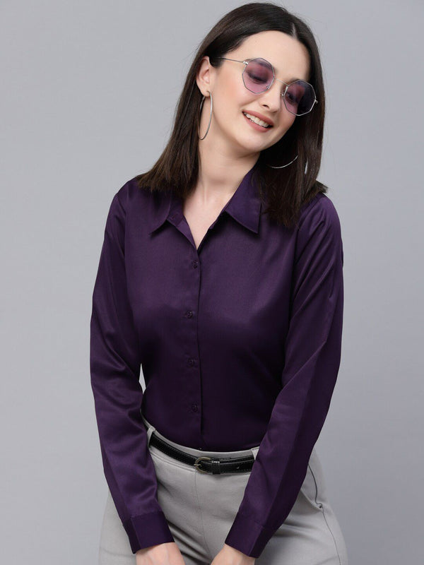 Style Quotient Satin Finish Spread Collar Formal Shirt