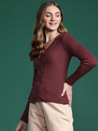 DressBerry Women Ribbed Acrylic Cardigan