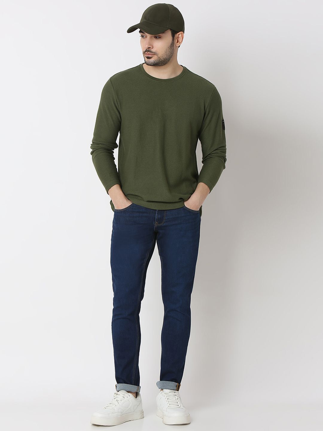 SPYKAR Men Solid Round Neck Cotton T-shirt