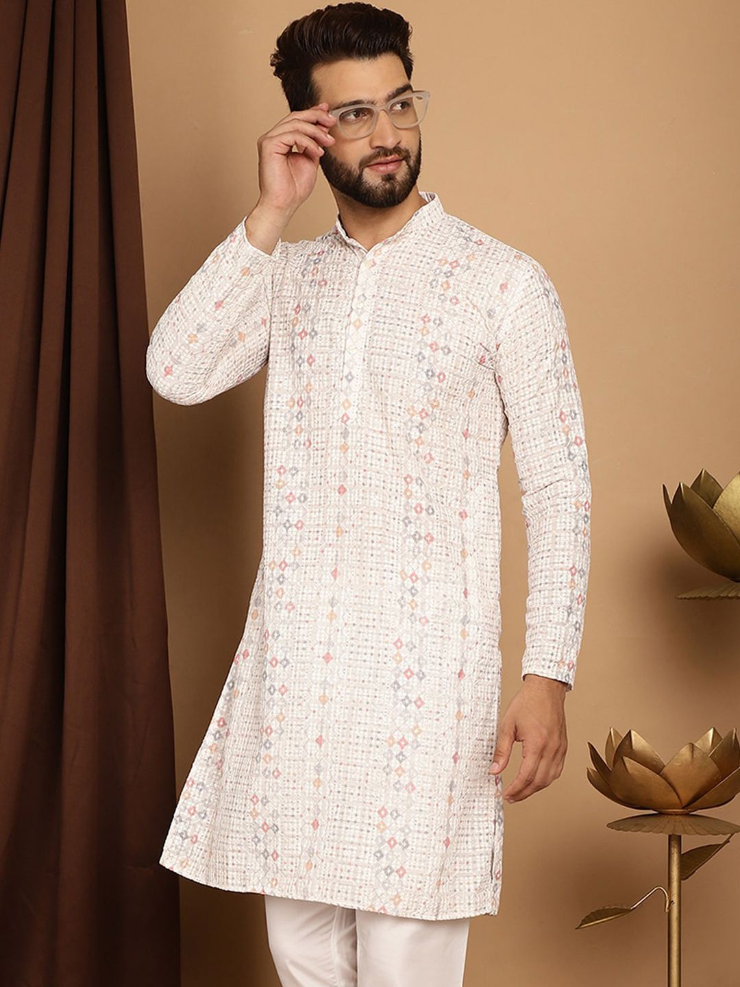 SOJANYA Kurta Katun Bersulam Motif Etnik Labuci