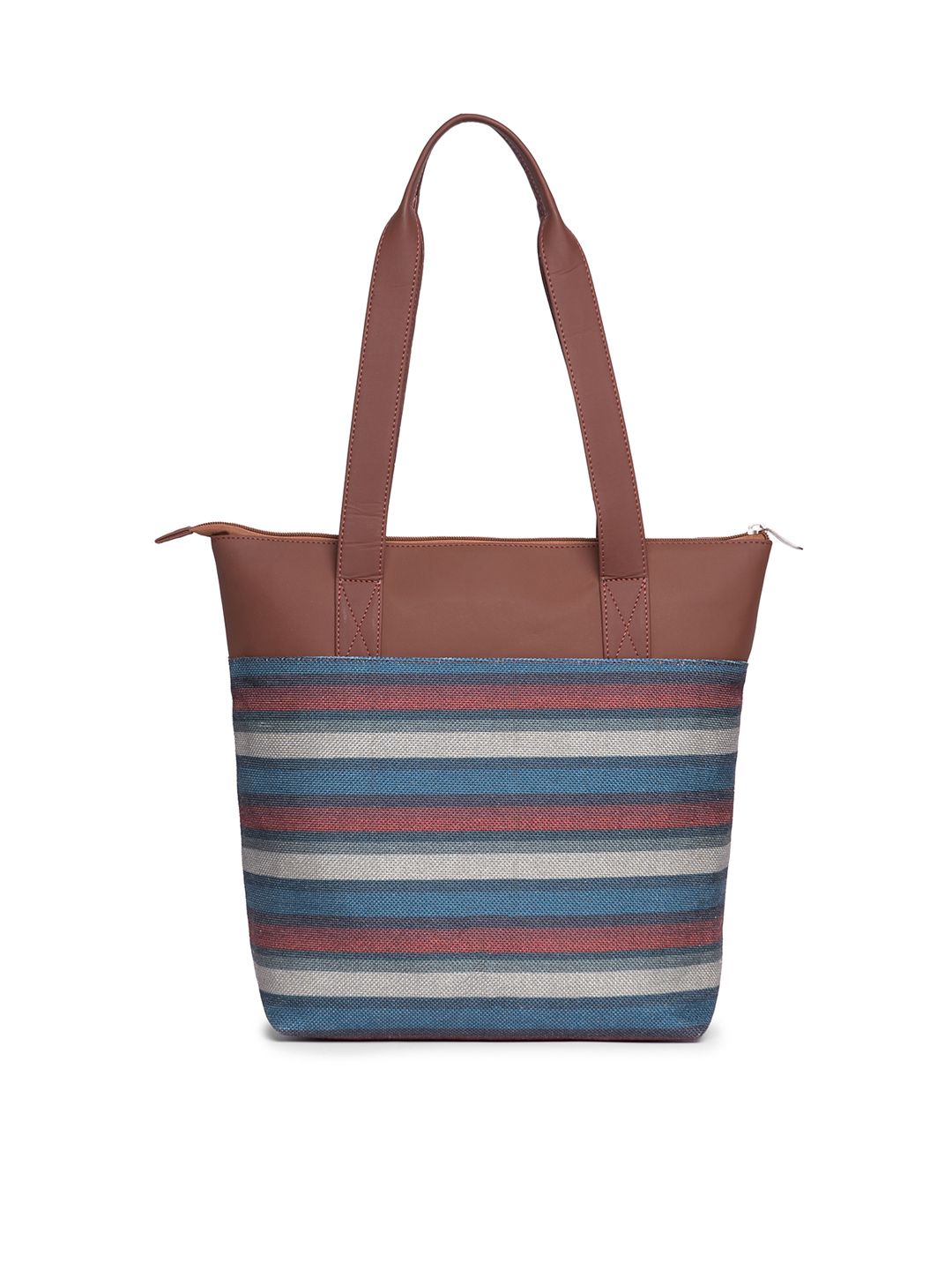 ZOUK Striped Shopper Tote Bag