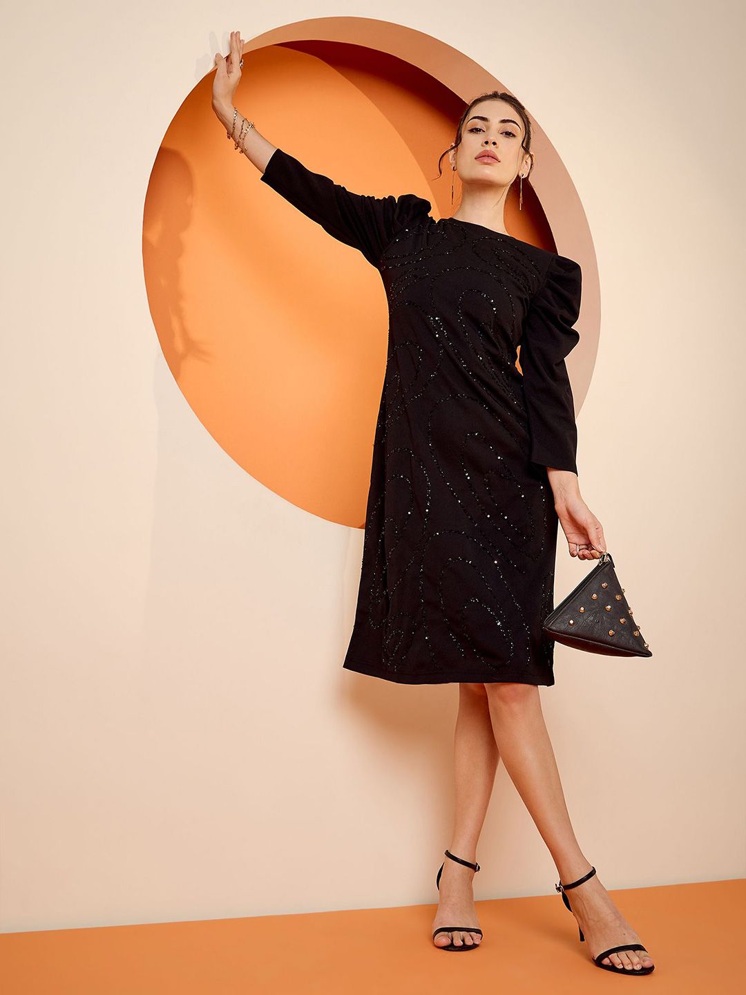 Antheaa Woven Embellished Sheath Dress