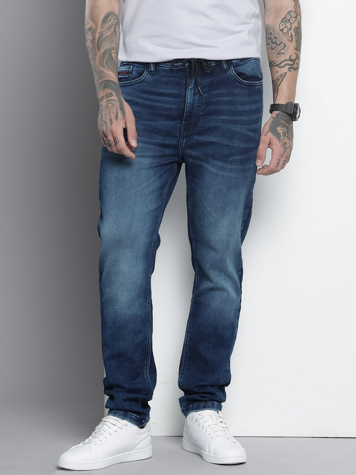 The Indian Garage Co Men Heavy Fade Stretchable Jeans