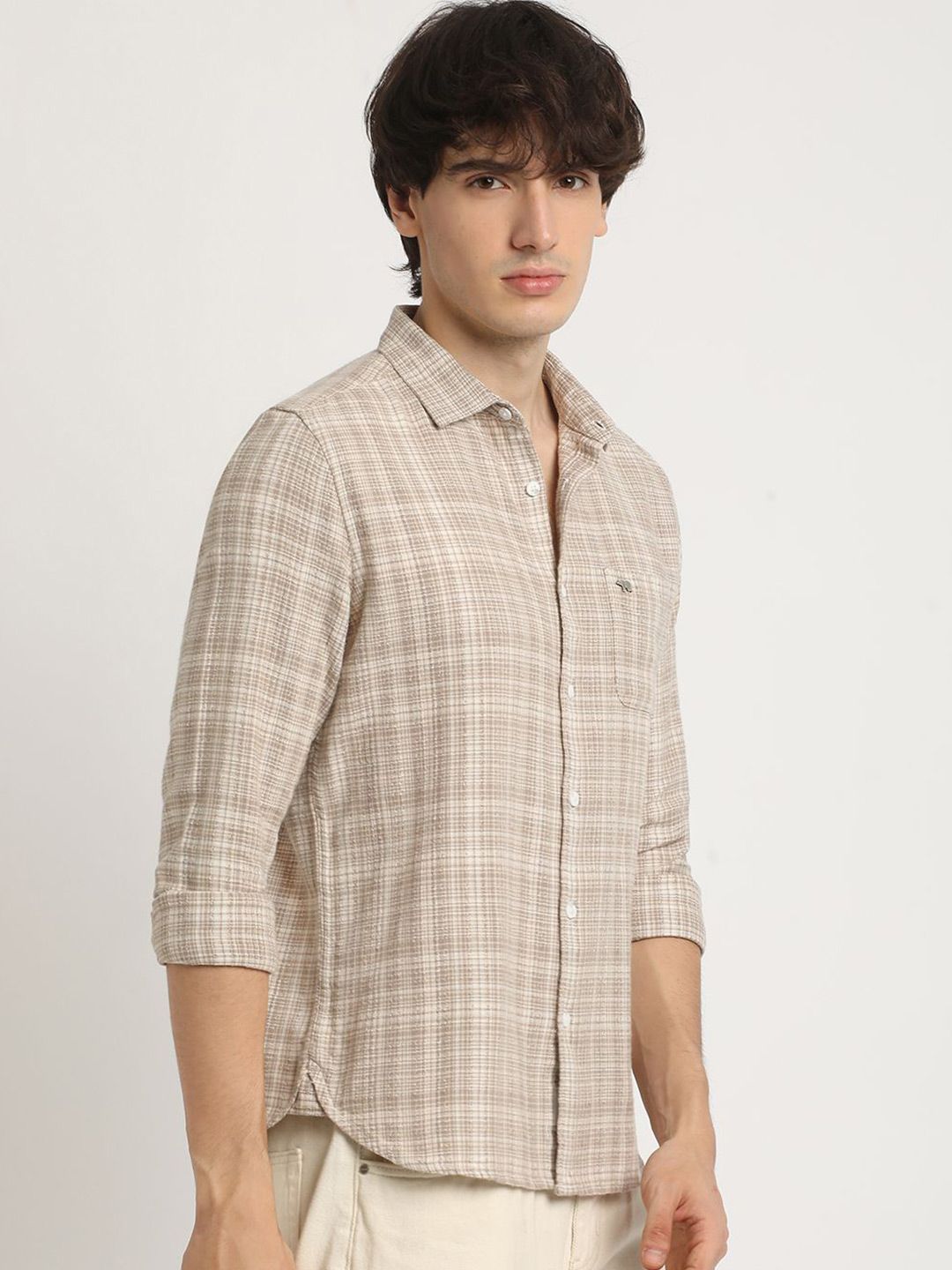 THE BEAR HOUSE Men's Checkered Slim Fit Casual Shit