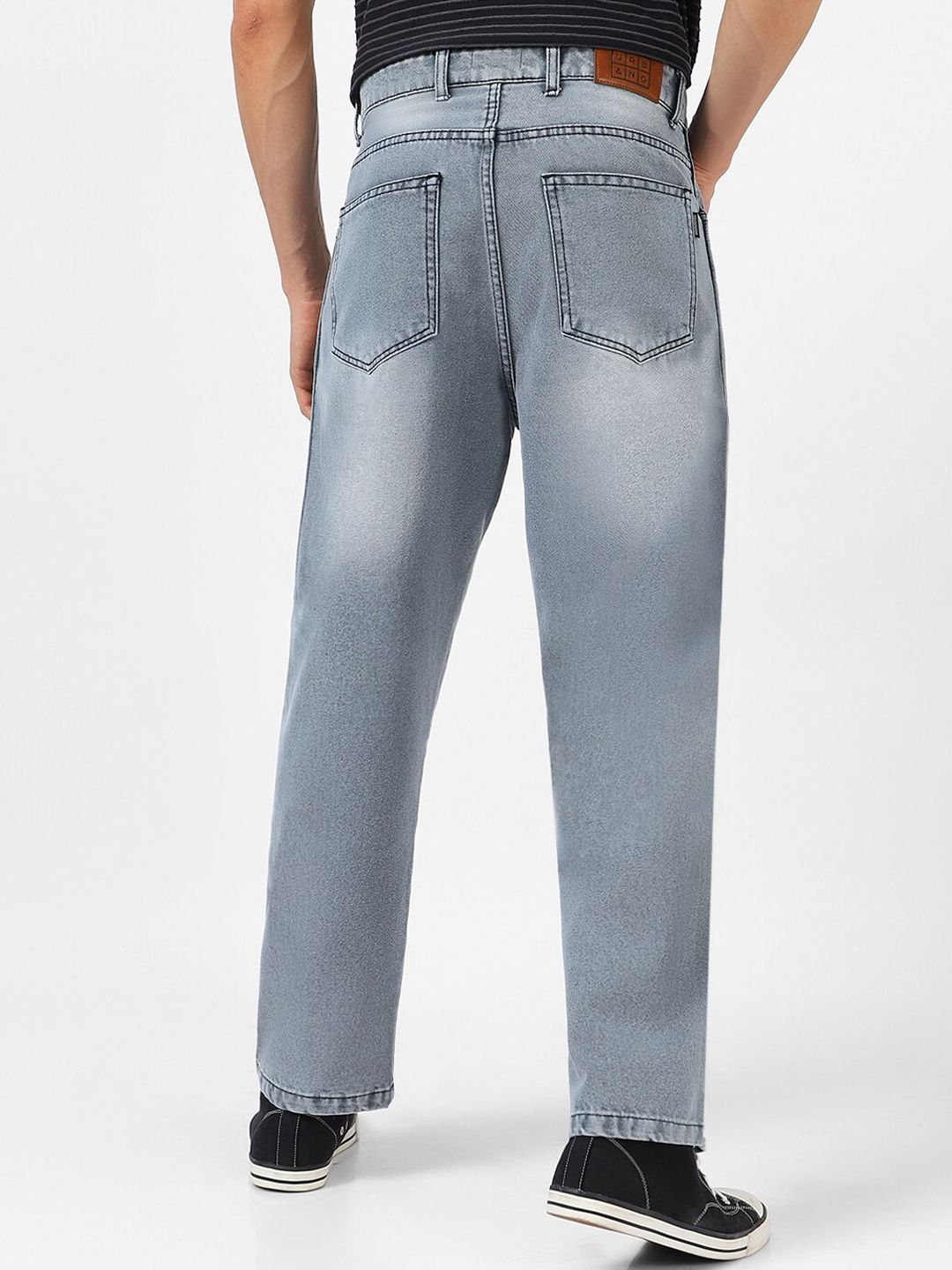 Urbano Fashion Baggy Fit Cut and Sew Panelled Jeans
