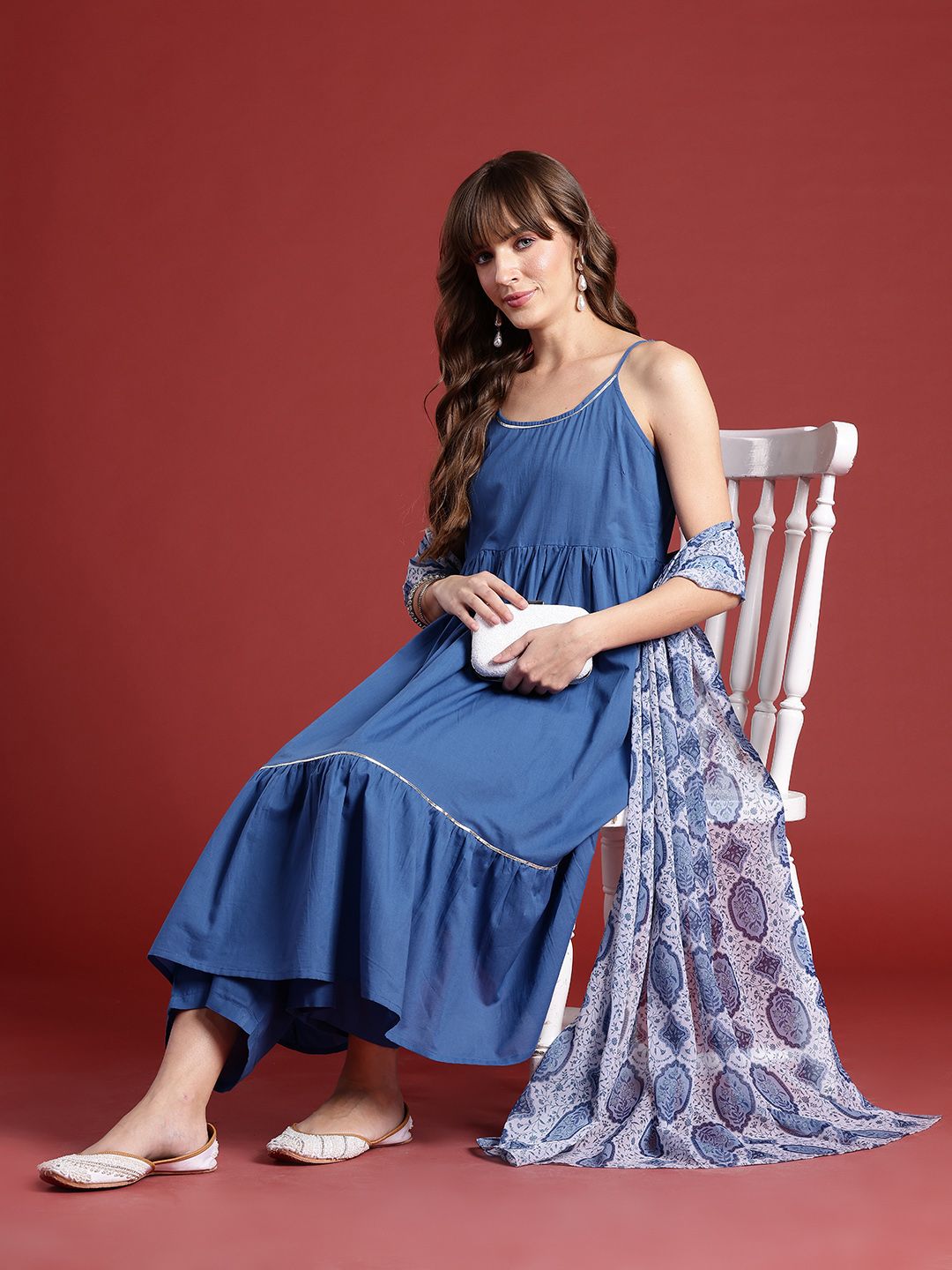 Anouk Empire Gotta Patti Pure Cotton Kurta with Palazzos & With Dupatta