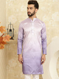 SOJANYA Band Collar Thread Work Ombre Jacquard Kurta