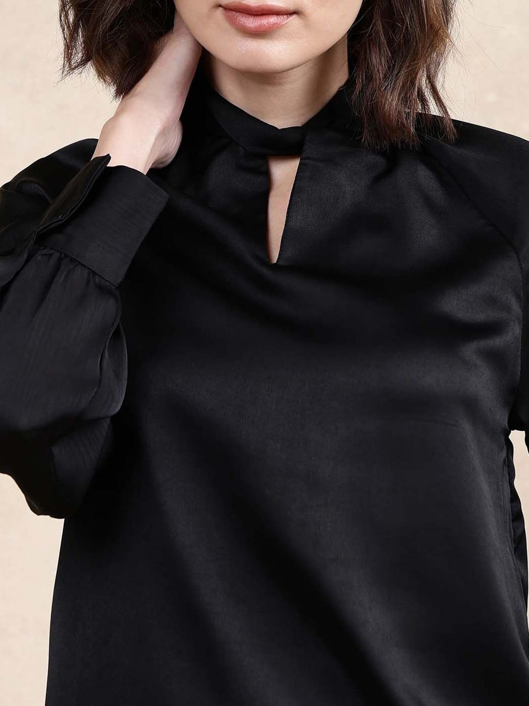 RAREISM Women Solid High Neck Top