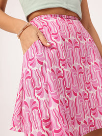 DressBerry Effortless Enchantment Printed Flared Skirt