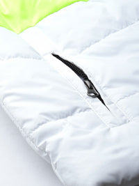 The Indian Garage Co Men Colourblock Slim Fit Puffer Jacket with Detachable Hood