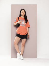 Dillinger Women Short Sleeve Oversized Printed Tshirt