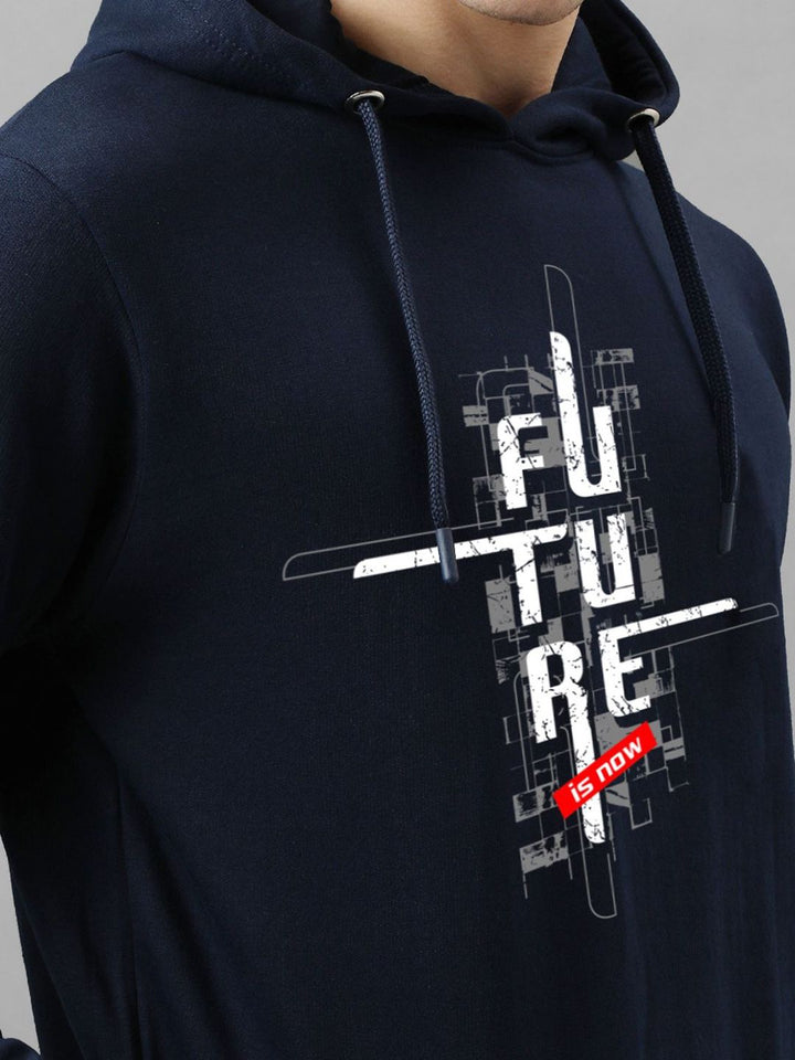 ADRO Men Printed Hooded Pullover Sweatshirt